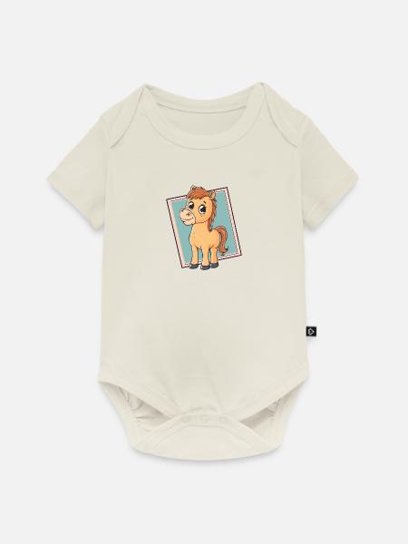 Pferd Hufe - Baby Premium Kurzarmbody - Naturweiß