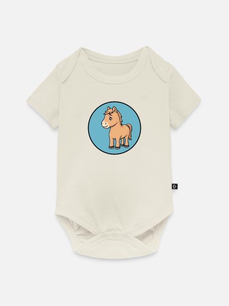 Pferd Hufe Pferde - Baby Premium Kurzarmbody - Naturweiß