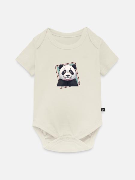 Panda Aussie - Baby Premium Kurzarmbody - Naturweiß