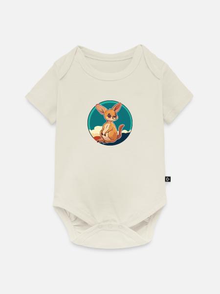 Kaenguru Melbourne Kangaroo - Baby Premium Kurzarmbody - Naturweiß