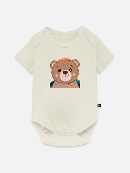 Baer Grizzly Baeren - Baby Premium Kurzarmbody - Naturweiß