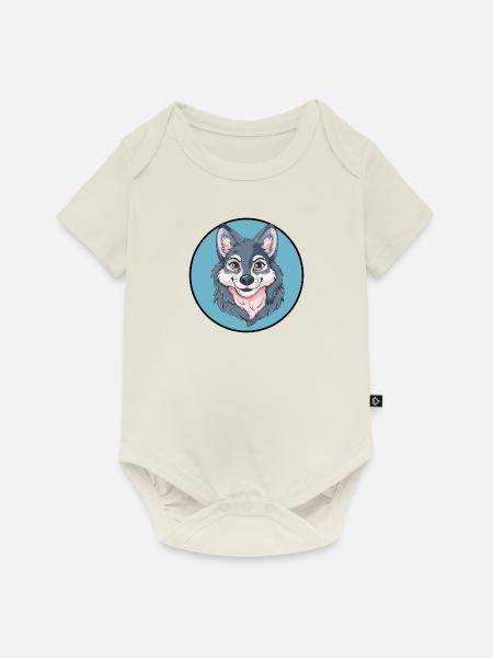Wölfe Vollmond - Baby Premium Kurzarmbody - Naturweiß