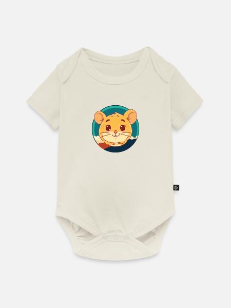 Mäuse Nagetier - Baby Premium Kurzarmbody - Naturweiß
