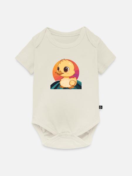 Quak Entchen - Baby Premium Kurzarmbody - Naturweiß