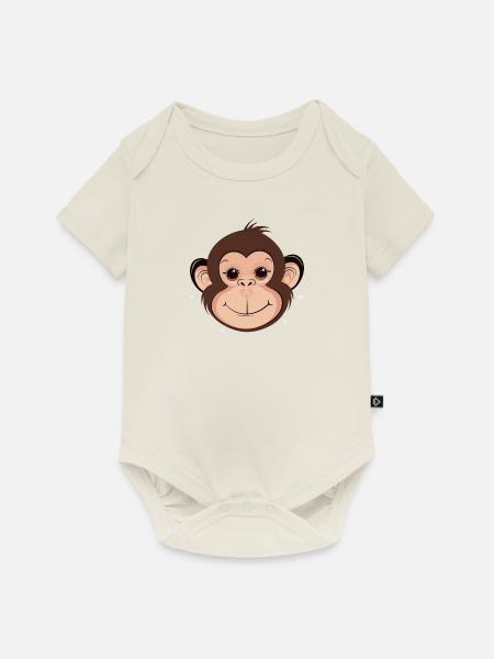 Affe Wildnis - Baby Premium Kurzarmbody - Naturweiß