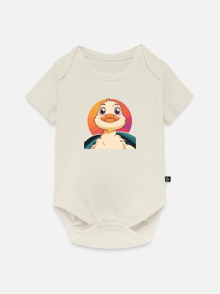 Ente Quak - Baby Premium Kurzarmbody - Naturweiß
