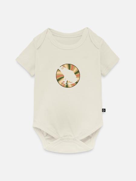 Frosch Amphibie Teich - Baby Premium Kurzarmbody - Naturweiß