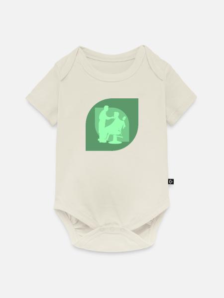 Frosch Teich Lurch - Baby Premium Kurzarmbody - Naturweiß