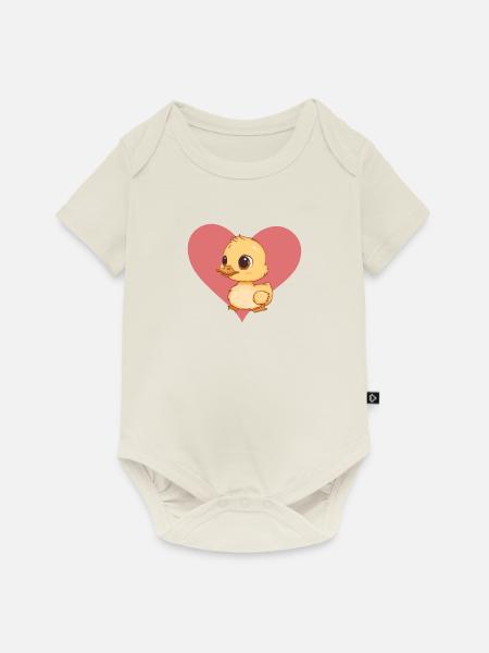 Schnabel Entchen - Baby Premium Kurzarmbody - Naturweiß