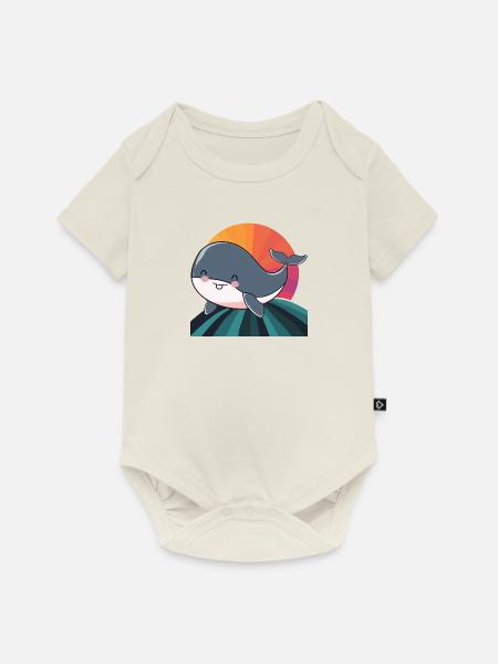 Wal Wale - Baby Premium Kurzarmbody - Naturweiß
