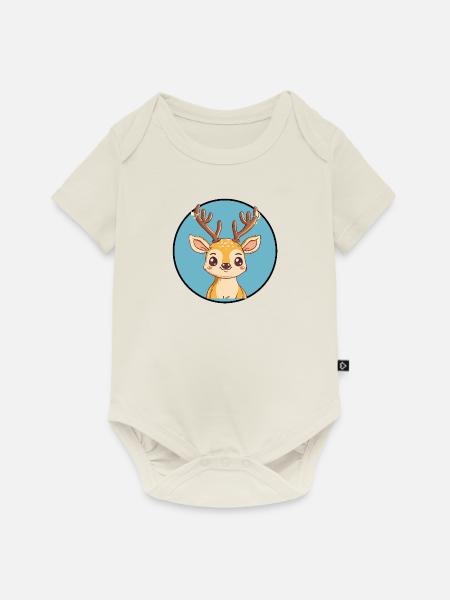 Hirschgeweih Elch Hirschjagd - Baby Premium Kurzarmbody - Naturweiß
