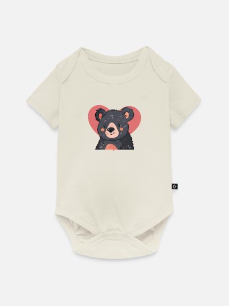 Baer Grizzly - Baby Premium Kurzarmbody - Naturweiß