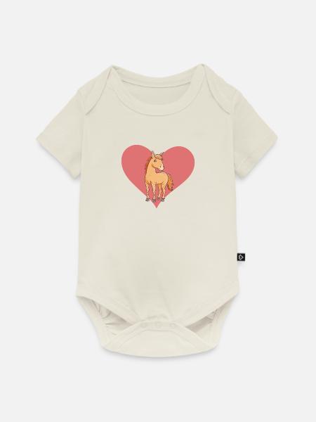 Pferd Ross Pferde - Baby Premium Kurzarmbody - Naturweiß