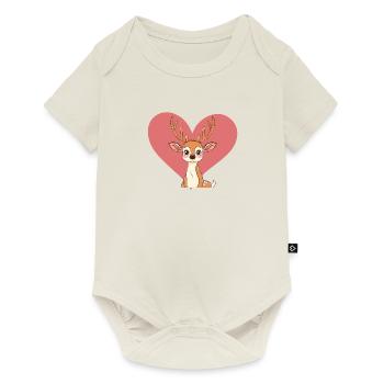 Hirsch Elch Wald - Baby Premium Kurzarmbody - Naturweiß - Vorne