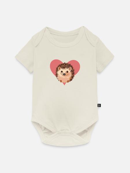 Igel Spitz Dornig - Baby Premium Kurzarmbody - Naturweiß