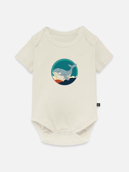 Meeresleben Wal - Baby Premium Kurzarmbody - Naturweiß