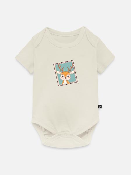 Hirschgeweih Reh - Baby Premium Kurzarmbody - Naturweiß