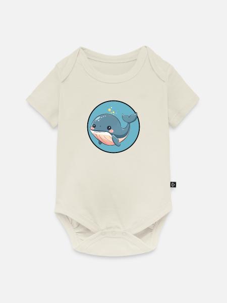 Meeresleben Flosse Meerestier - Baby Premium Kurzarmbody - Naturweiß