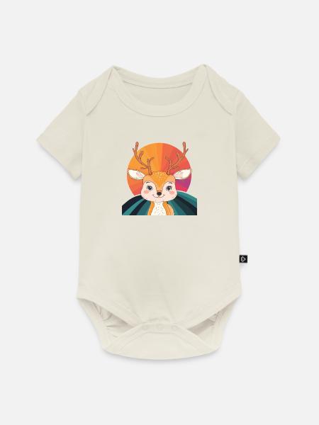 Hirschgeweih Hirschjagd - Baby Premium Kurzarmbody - Naturweiß