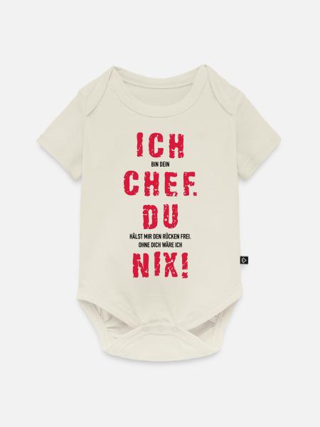 Ich Chef du nix - Baby Premium Kurzarmbody - Naturweiß