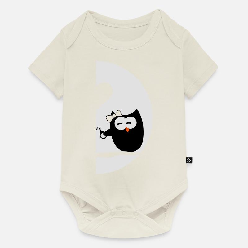 Hiboux gauche - Saint Valentin - Body à manches courtes Premium Bébé - blanc cassé
