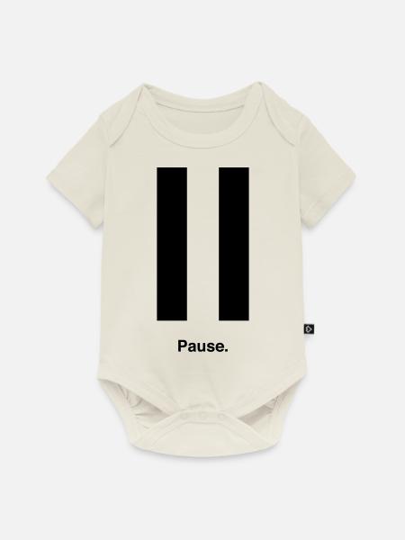Pause - Baby Premium Kurzarmbody - Naturweiß
