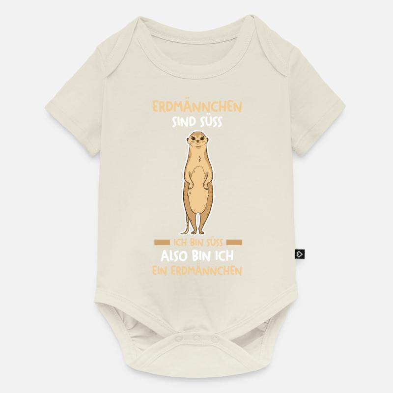Erdmännchen - Baby Premium Kurzarmbody - Naturweiß