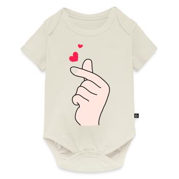Cœurs de doigts 2 - Body à manches courtes Premium Bébé - blanc cassé - Devant