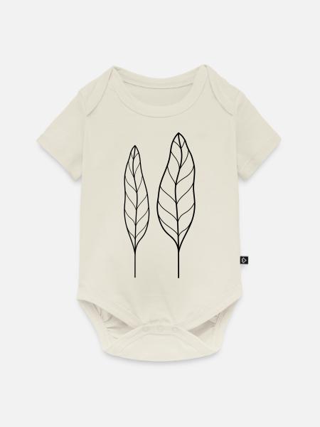 blatt - Baby Premium Kurzarmbody - Naturweiß