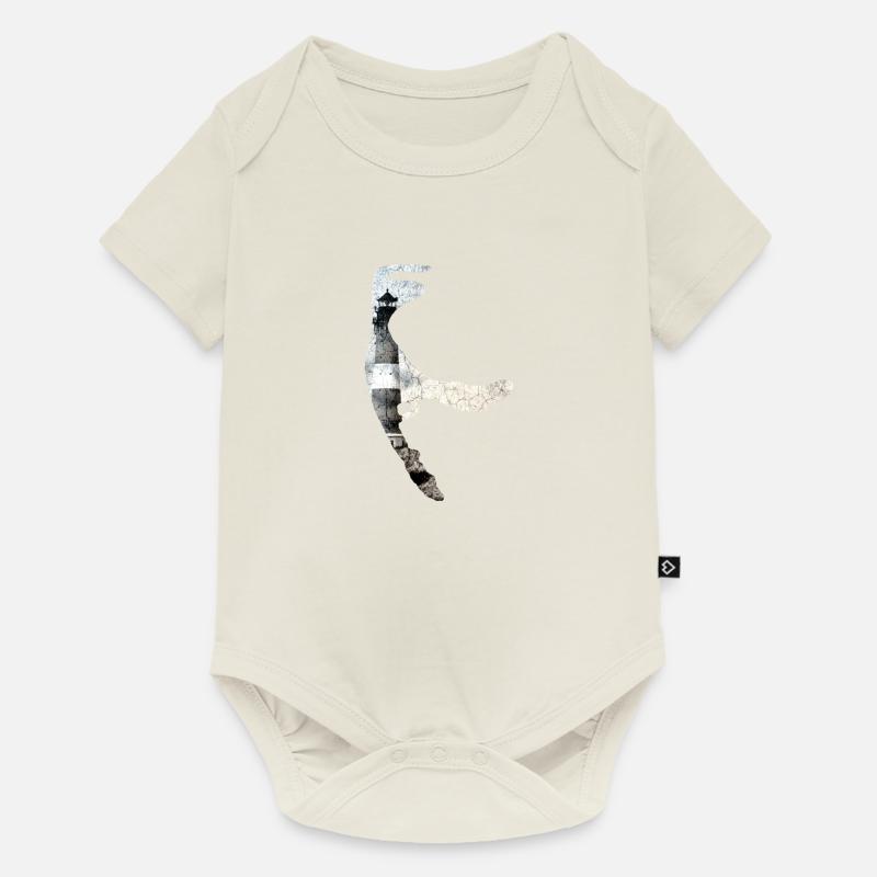 Sylt Leuchtturm - Baby Premium Kurzarmbody - Naturweiß