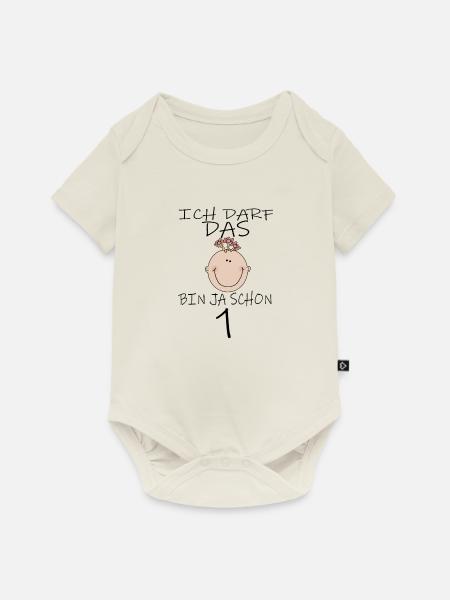 1 Geburtstag - Baby Premium Kurzarmbody - Naturweiß