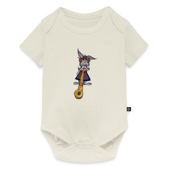 Hase Frau Alphorn - Baby Premium Kurzarmbody - Naturweiß - Vorne