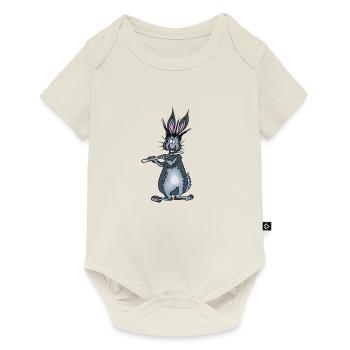 Hase Querflöte - Baby Premium Kurzarmbody - Naturweiß - Vorne