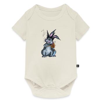 Violon lapin - Body à manches courtes Premium Bébé - blanc cassé - Devant