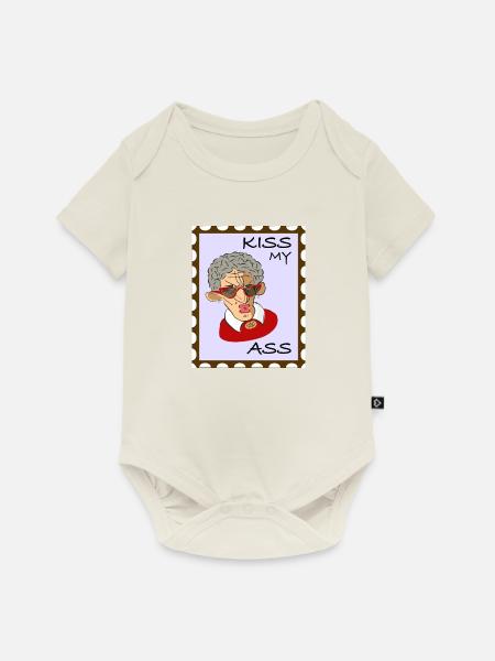 Cool old Lady - Kiss my Ass! - Baby Premium Kurzarmbody - Naturweiß