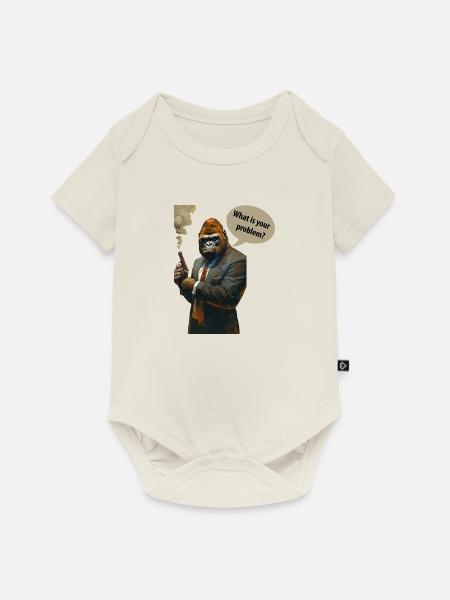 Grumpy Gorilla - Baby Premium Kurzarmbody - Naturweiß