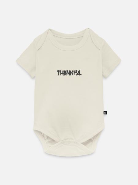 Christliches Design dankbar - Baby Premium Kurzarmbody - Naturweiß
