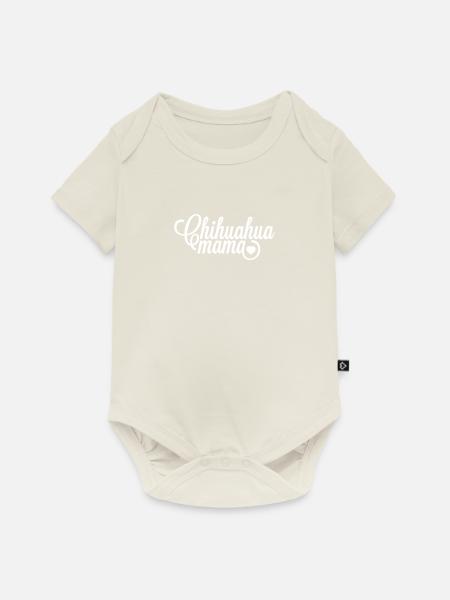 Chihuahua-Mama mit Herz - Baby Premium Kurzarmbody - Naturweiß