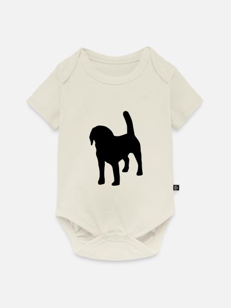 Beagle Silhouette - Baby Premium Kurzarmbody - Naturweiß