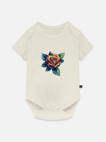 Rose - Baby Premium Kurzarmbody - Naturweiß