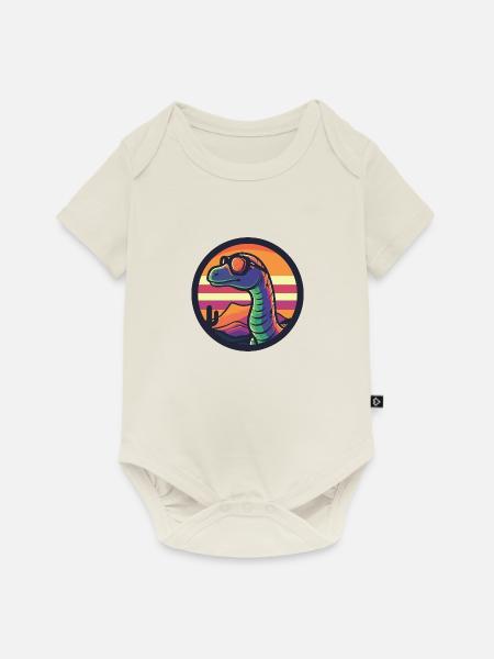 Dinosaurier brontosaurus Sommer - Baby Premium Kurzarmbody - Naturweiß