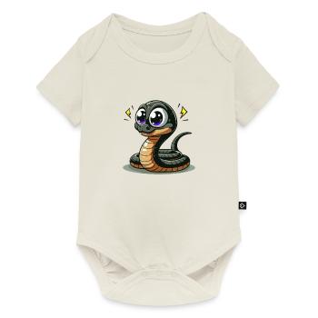Kobra - Baby Premium Kurzarmbody - Naturweiß - Vorne