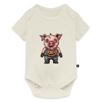 Pig Halloween Funny Zombie - Baby Premium short-sleeve bodysuit - off white - Front