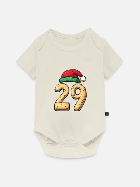 29 Zahl Weihnachten - Baby Premium Kurzarmbody - Naturweiß
