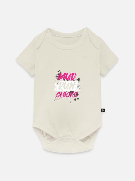 Mud run Chicks Schlammlauf Mud Run Muddy Race - Baby Premium Kurzarmbody - Naturweiß