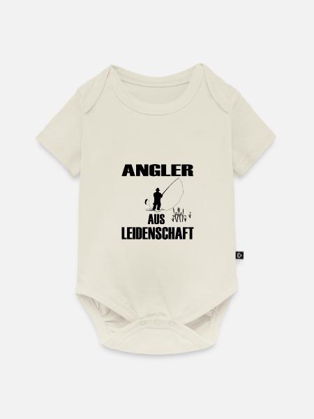 Angeln - Baby Premium Kurzarmbody - Naturweiß