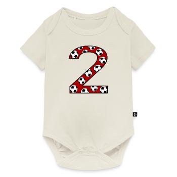 2nd Birthday Football Red - Baby Premium short-sleeve bodysuit - off white - Front