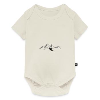 Hiver - Ski ski ski skier montagnes neige - Body à manches courtes Premium Bébé - blanc cassé - Devant