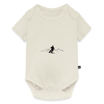 Sports d'hiver - montagnes skieurs - Body à manches courtes Premium Bébé - blanc cassé - Devant