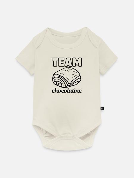 Team chocolatine - Baby Premium Kurzarmbody - Naturweiß
